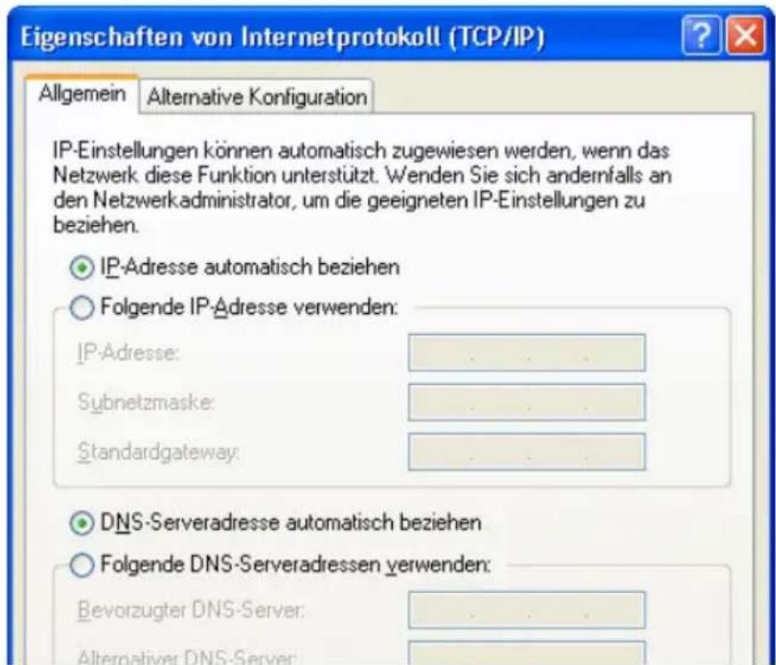 T-Mobile Speedport W 701V - IP-Adresse automatisch beziehen in Windows XP - 1