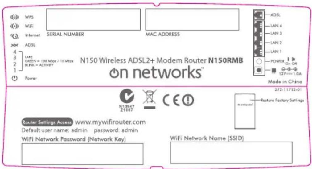On Networks N150RMB - Voreinstellen der Wireless-Sicherheit - 1