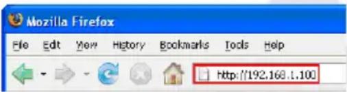 Mozilla Firefox File Edit View History Bookmarks Tools Help Http://192.168.1.100