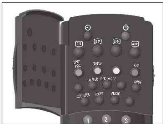 VPS/ FDC EC/VW C/S PAL/SEC REC-MODE CODE COUNTER RESET AUDIO 1 2 3