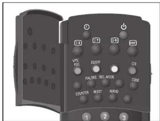 VPS/ P2C EQVW C/S PAL/SEC REC-MODE CODE COUNTER RESET AUDIO 1 2 3