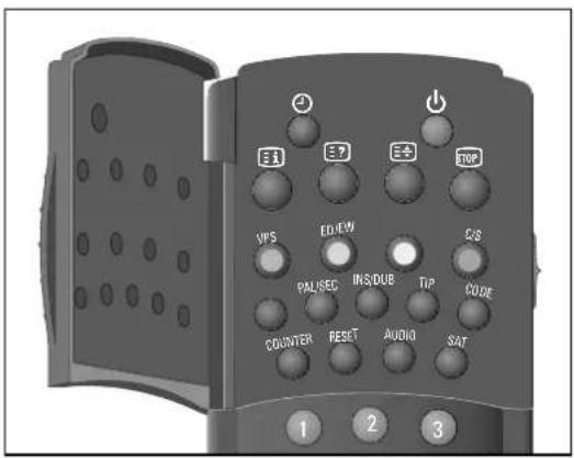 E1 E2 E3 STOP VPS EDIEW C/S PALISEC INS/DOB TIP CODE COUNTER RESET AUDIO SAT 1 2 3