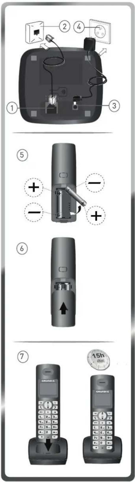 GRUNDIG D1110 - Installing the phone - 1