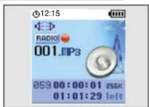 12:15 RADIO 001.MP3 059 00:00:01 256K 01:01:29 left