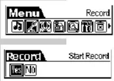 Menu Record Record Start Record Yes No