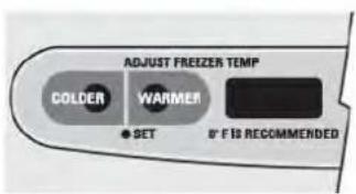 ADJUST FRETTER TEMP COLDER WARMER SET 8" F IS RECOMMENDED