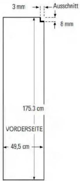 IOMABE ORG S2 DFF 6R - 25' CustomStyle™ Dimensionen für sonderangefertigte Holzverkleidungen. - 3