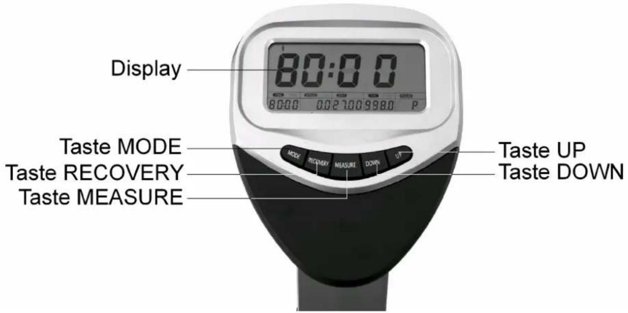 Display 80:00 80:00 0.02 700 9980 P Taste MODE Taste RECOVERY Taste MEASURE MODE RECOVERY MEASURE DOWN UP Taste UP Taste DOWN