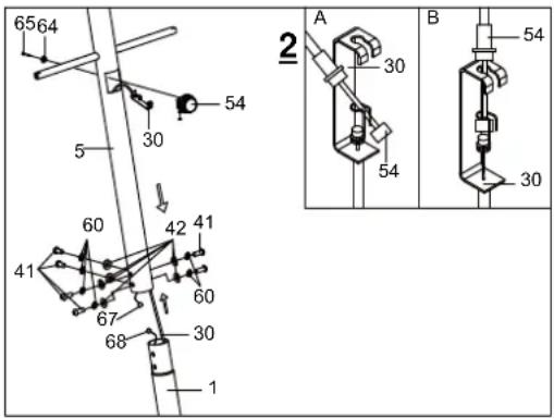 Life Gear Streamline Plus Elliptical Transorbit 93560 - Install the Front Post and Tension Control Knob. - 2