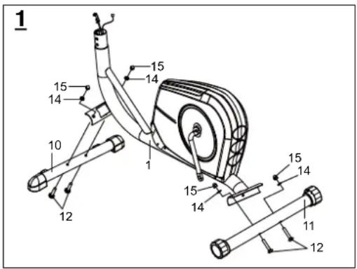 Life Gear Streamline Plus Elliptical Transorbit 93560 - Install the Front Post and Tension Control Knob. - 1