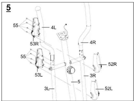 Life Gear Streamline Plus Elliptical Transorbit 93560 - Install the Left/Right Handrail Arm Covers-A/B. - 1