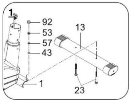 Life Gear Deluxe Magnetic Elliptical 93600 - Install the Front Stabilizer. - 1