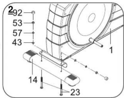 Life Gear Deluxe Magnetic Elliptical 93600 - Install the Rear Stabilizer. - 1