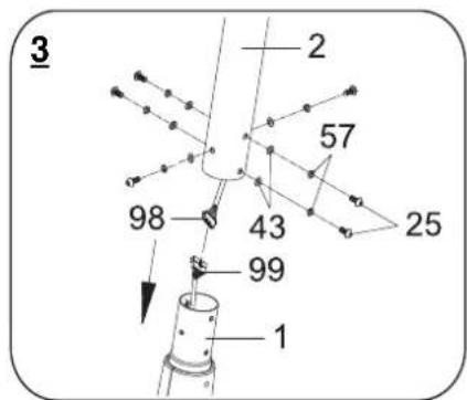 Life Gear Deluxe Magnetic Elliptical 93600 - Install the Front Post. - 1