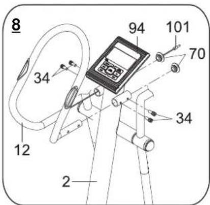 Life Gear Deluxe Magnetic Elliptical 93600 - Install the Handlebar. - 1