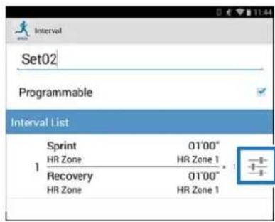 Set02 Programmable Interval List Sprint 01'00" HR Zone HR Zone 1 1 Recovery 01'00" HR Zone HR Zone 1