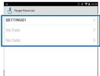 Target PaceList SETTING01 No Data No Data