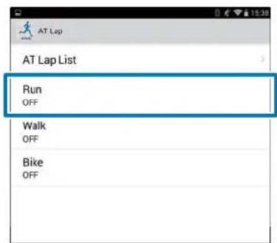 AT Lap AT Lap List Run OFF Walk OFF Bike OFF