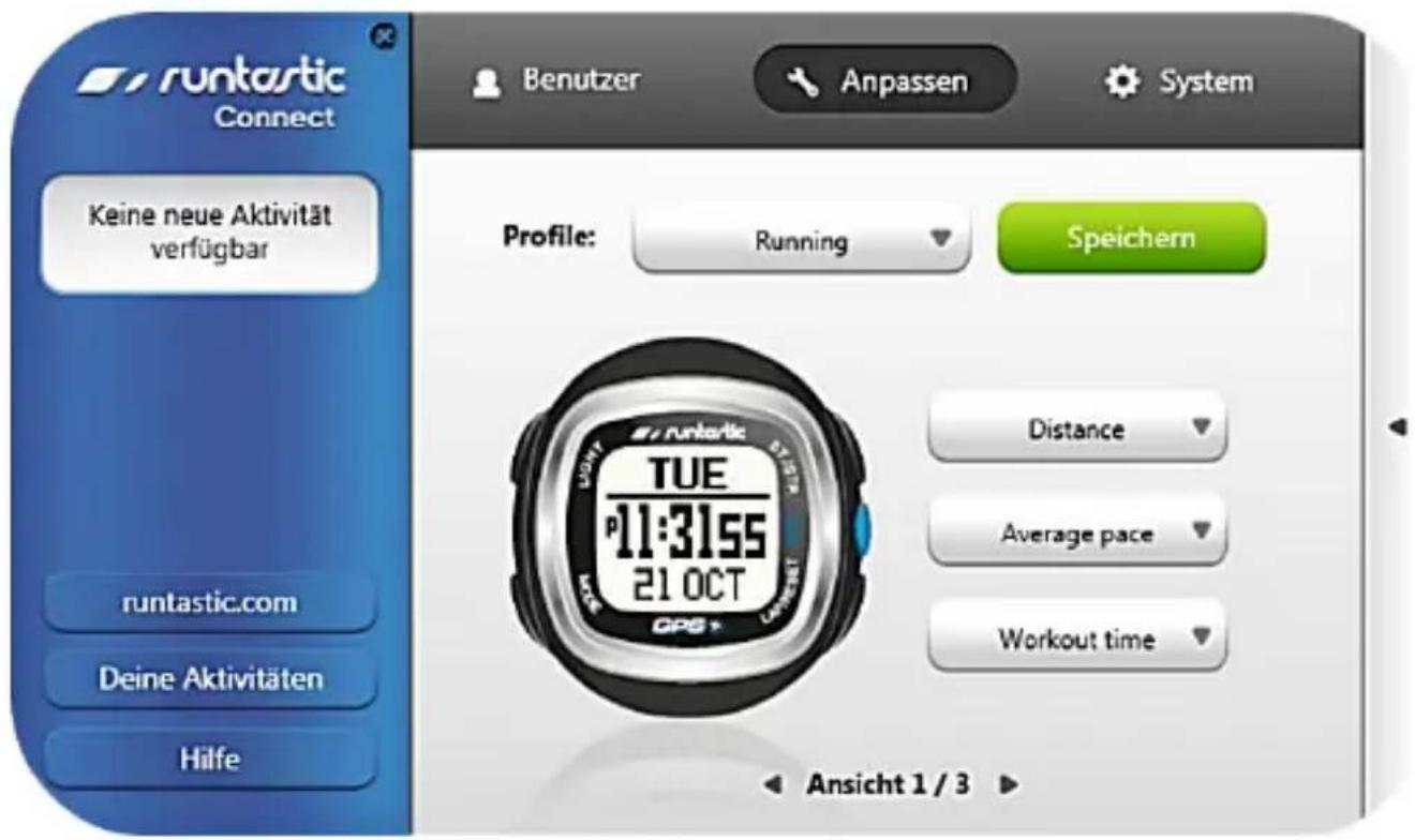 Runtastic Connect - „Anpassen“ - 1