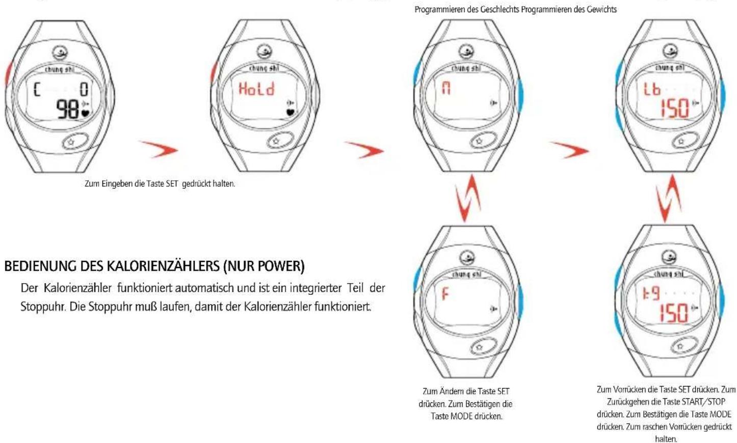 Chung Shi Power - PROGRAMMIERUNG DES KALORIENZÄHLERS (NUR POWER) - 1