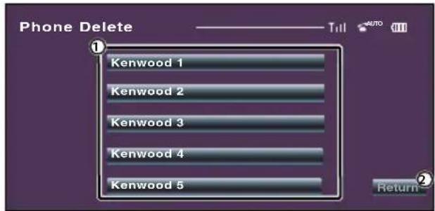 Phone Delete Kenwood 1 Kenwood 2 Kenwood 3 Kenwood 4 Kenwood 5 Trill AUTO Return