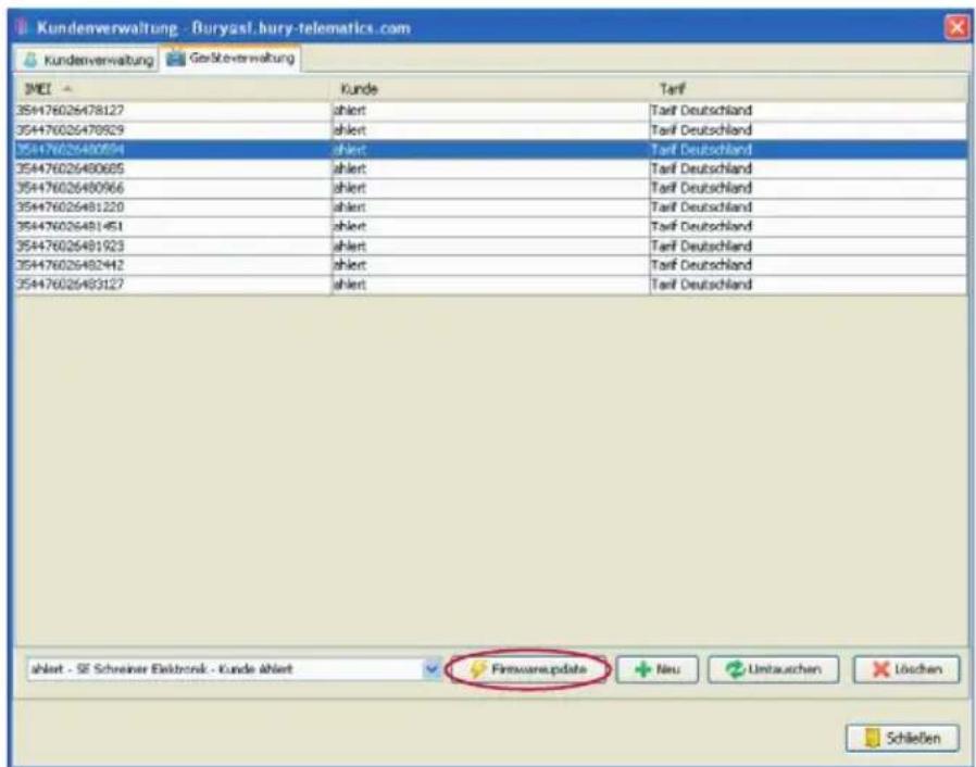 Bury TB 1010 Time - Aktualisierung der Software via GPRS - 1