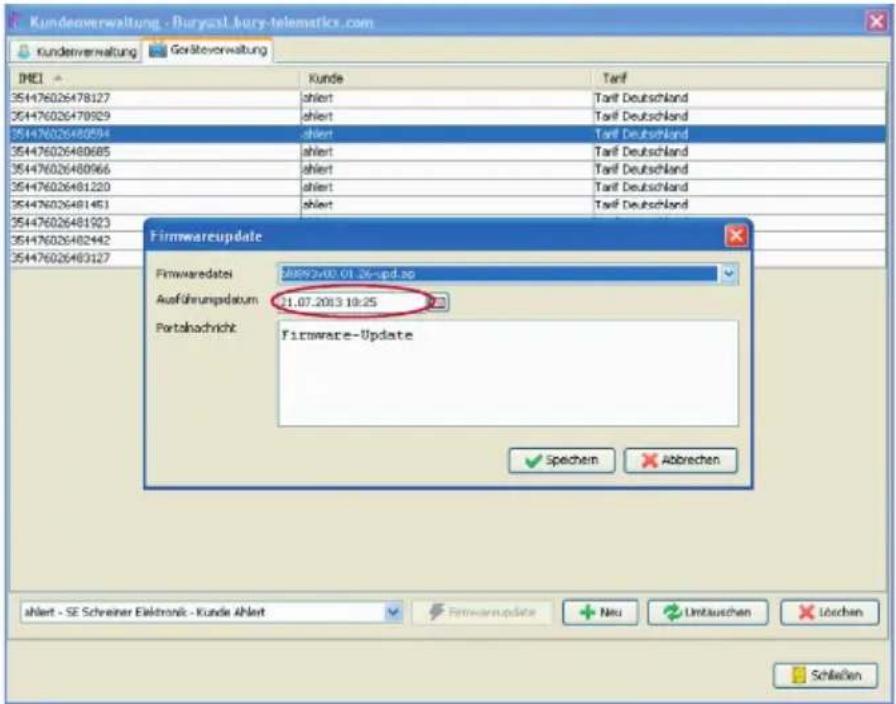Bury TB 1010 Time - Aktualisierung der Software via GPRS - 2