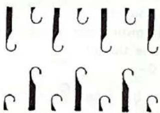 Image displaying stylized symbols and a sequence of black numerals, possibly representing phonetic or typographic notation.