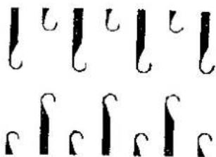 Handwritten mathematical expressions arranged in a grid-like pattern