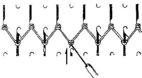 BROTHER KR 551 - HOW TO PICK UP DROPPED STITCH - 2