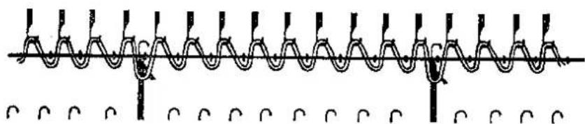 BROTHER KR 551 - HOW TO KNIT RACKING PATTERN - 6