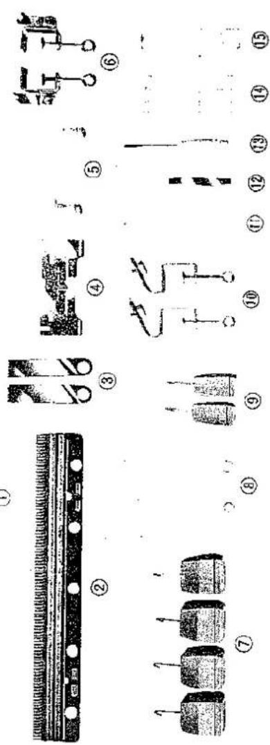 Diagram showing 15 labeled mechanical components with numbered parts, likely illustrating a multi-stage assembly or manufacturing process.