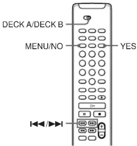 DECK A/DECK B MENU/NO YES +/>