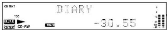 CD TEXT TOC DECK B CD TEXT CD-RW TRACK DIARY -30.55