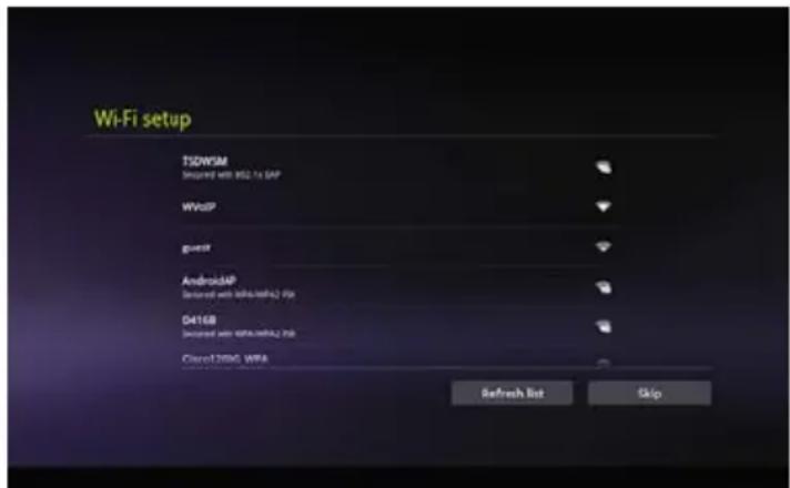 Wi-Fi setup TSDW3M Simpaired with 852.1x GAP WVoIP guest Android4P Simpaired with 852.1x GAP D416R Simpaired with 852.1x GAP Close170G WPA Refresh List Skip