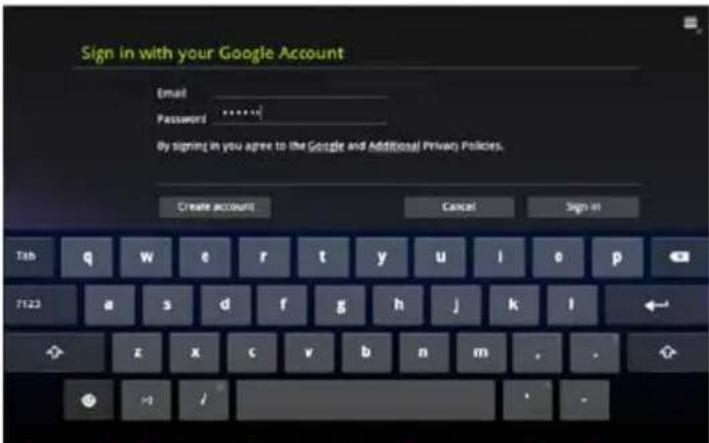 Sign in with your Google Account Email Password By signing in you agree to the Google and Additional Privacy Policies. Create account Cancel Sign in Tab q w e r t y u i o p 7123 a s d f g h j k l ← x x c v b n m . . + - ✓