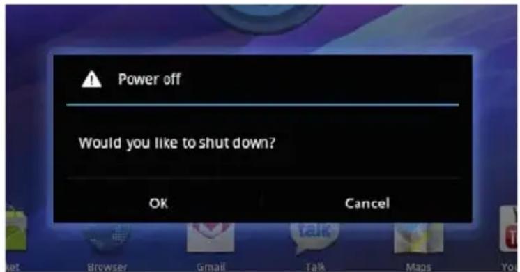 Power off Would you like to shut down? OK Cancel