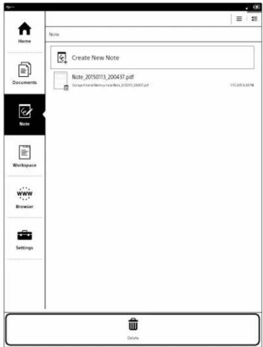Home Documents Note Create New Note Note_20150113_200437.pdf Update: Internal Memory & Note_2015013_200437.pdf YTD:2015-04/08 Workspace WWW Browser Settings Delete