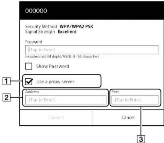 000000 Security Method WPA/WPA2 PSK Signal Strength Excellent Password (Tap to Enter) hexadecimal: 64 digits/ASCII: 8 - 63 characters Show Password Use a proxy server Address (Tap to Enter) Port (Tap to Enter) Connect Cancel 1 2 3