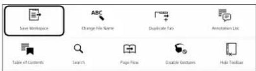 Save Workspace ABC Change File Name Duplicate Tab Annotation List Table of Contents Search Page Flow Disable Goggles Hide Toolbar
