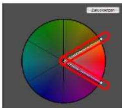CANON Picture Style Editor 1.14 Windows - Passen Sie die obere und untere Farbtongrenze für den ausgewählten Bereich an. - 1