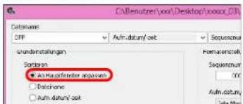 Allensutzen.voo!Desktop.vooor.CN Datumware OFF Auto.datum/akt Sequenzen Grundersatungen Sordaten ● Autoansatender anpassen ○ Dachcode ○ Auto.datum/akt Fernanzenzahl Sequenzen OFF Auto.datum/ Safe Plan