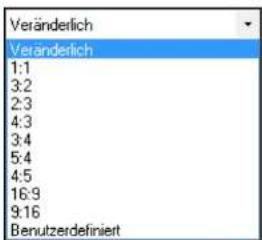 Veränderlich Veränderlich 1:1 3:2 2:3 4:3 3:4 5:4 4:5 16:9 9:16 Benutzerdefiniert