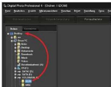 CANON Digital Photo Professional 4.2 Windows - Herunterladen von Bildern unter Verwendung des Kartenlesers - 1