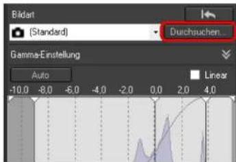 Bildart (Standard) Durchsuchen... Gamma-Einstellung Auto Linear -10.0 -8.0 -6.0 -4.0 -2.0 0.0 2.0 4.0