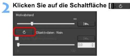 2 Klicken Sie auf die Schaltfläche [ ] . Motivabstand Obiectivdaten : Nein 0.0