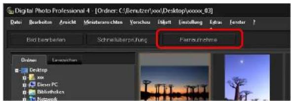 Digital Photo Professional 4 - [Orden: C:\Benutzer\xxx\Desktop\vocoox_03] Date: Bearbeiten Ansicht Minaturansichten Verschau Objekt Einstellung Extrak Fenster ? Bid bearbeiten Schnellüberprüfung Farnourchme Orden Desktop xxx Diese PC Bibliotheken Network