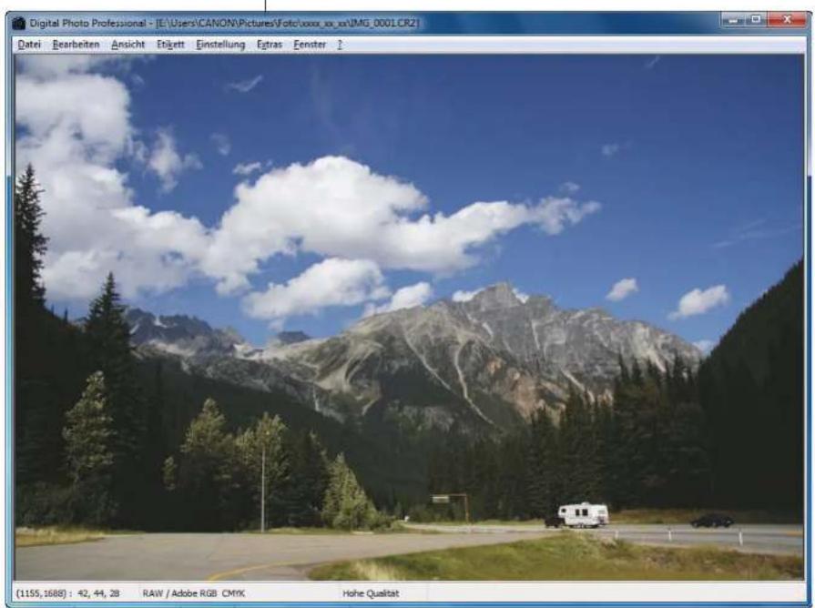 CANON Digital Photo Professional 3.14 Windows - Liste der Funktionen im Bearbeitungsfenster (S. 11, S. 25) - 1