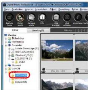 CANON Digital Photo Professional 3.14 Windows - Zeigen Sie die Bilder an, die auf den Computer heruntergeladen wurden. - 1