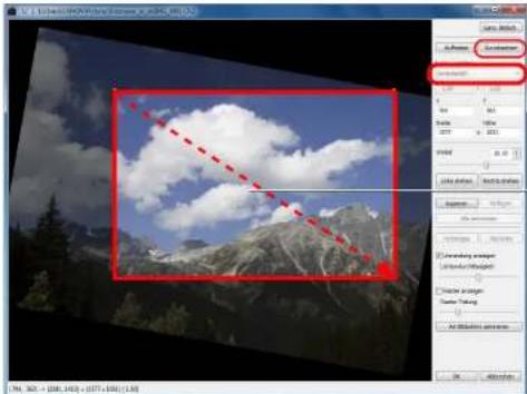 CANON Digital Photo Professional 3.14 Windows - Wählen Sie ein Seitenverhältnis, und ziehen Sie den Ausschnitt. - 1